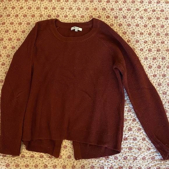 Madewell Open-back Maroon Sweater - Picture 1 of 4